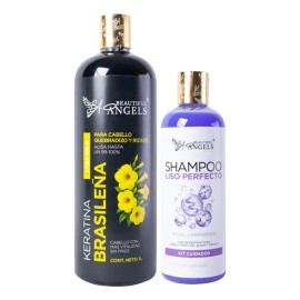 Keratina Brasileña Gold + Shampoo Liso Perfecto