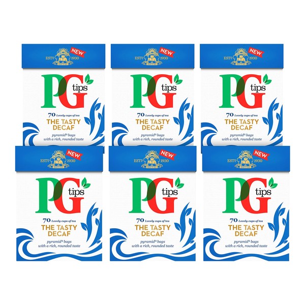 PG Tips The Tasty Decaf Pyramid Tea Bags (Pack of 6, Total 420 Tea Bags)
