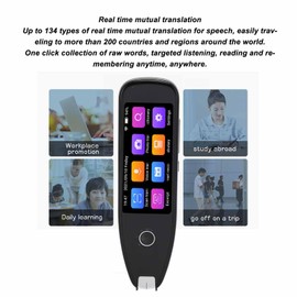 Smart Translation Pen with 134 Languages, HD Screen, Real Time Mutual Translation Scanning Pen for Travel Business Conference, Offline Data, High Accuracy, Powerful Database,
