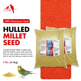 Morning Bird Hulled Millet – Nutritious Seed, Easily Digestible with High Fiber, Rich in Vitamins and Supplements for Birds, Ideal Bird Feed for All Bird Types, 18 lbs (2-Pack, 9 lbs Each)