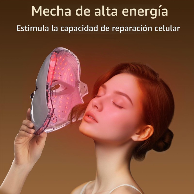 Máscara Facial LED, Máscara de Luz para el Cuidado de