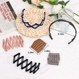 6PCS Retractable Pocket Hair Band, Spring Wavy Foldable Headband No Slip, Compact Portable Adjustable Hair Hoop for Women Girl Washing Makeup Travel Outdoor, Fashion Vintage Plastic Hair Accessories