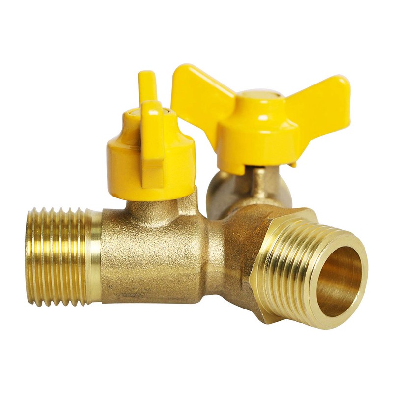 Aopin 3-Way Ball Valve Brass G 1/2" Male Thread x