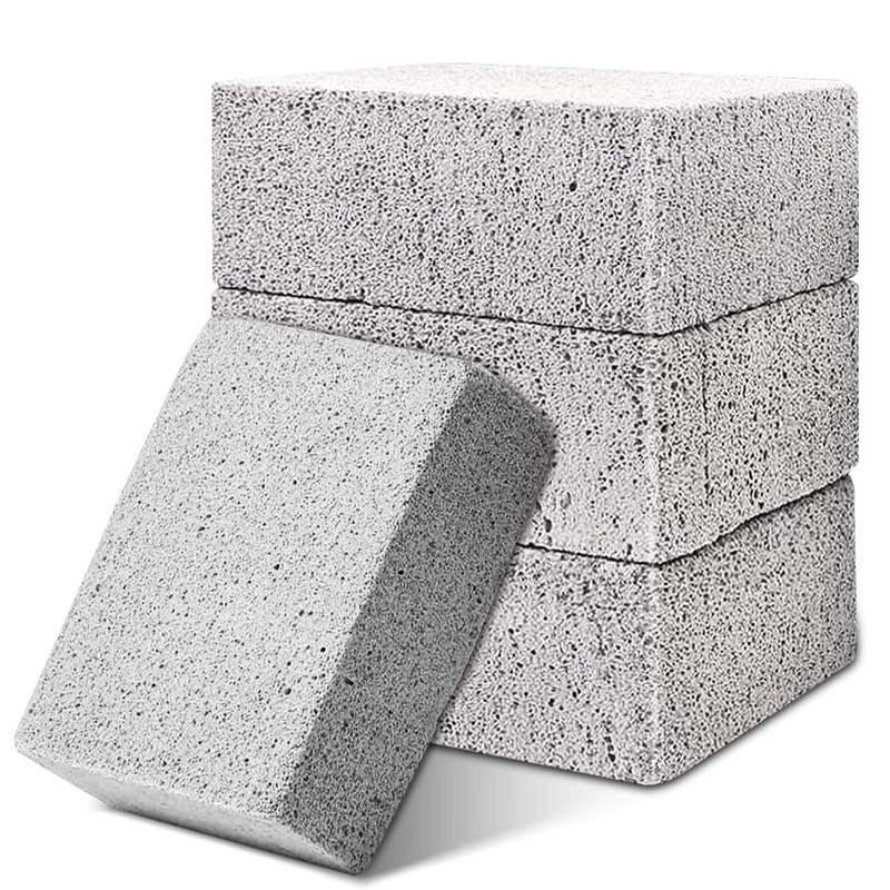 4 Pack Grill Griddle Cleaning Brick Block, Reusable Non-Scratch Pumice