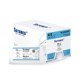 Sutumed SUTULENE Non-Absorbable Polypropylene Surgical Suture USP Size 4-0, 3/8 19mm Reverse Cutting Needle, 30 Inches (76 cm), 12 Count"