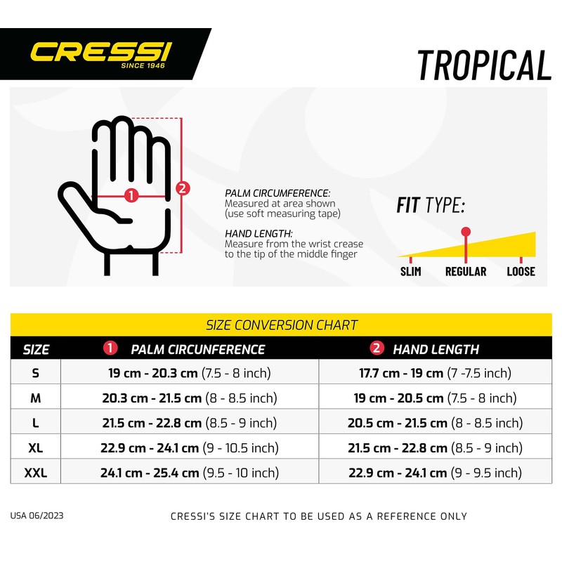 Cressi Guantes Tropicales, Negro/Gris, L
