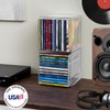 STORi Stackable Clear Plastic CD Organizers (2 Pack) Cube Jewel