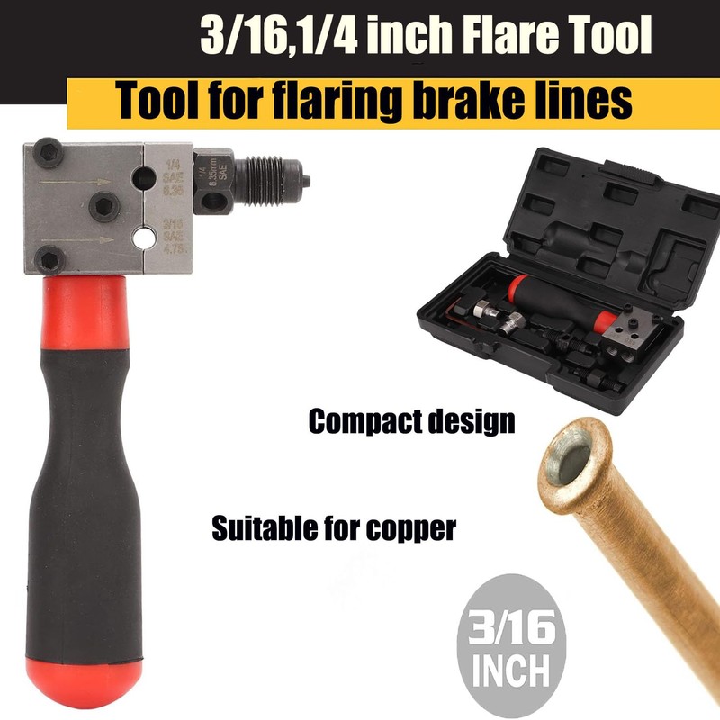 TOOSOAR Copper Pipe Brake Line Flaring Tool Car 3/16 Inch
