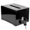 QWORK® Black Acrylic Donation Box With Lock and Sign Holder