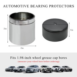 povtii 2 PCS Axle Bearing Protector, 1.98 Inch Chromed Steel Bearing Protective Bars with Dust Cover, Steel Wheel Bearing Hub Protector Axle Cover for Trailer Boat, Car Accessories