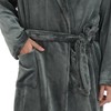 Fullove Mens Fleece Bathrobe with Shawl Collar,Soft Warm Knee Length