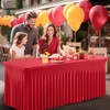 Shillance 2 Packs Red Spandex Table Clothes for 4 Foot