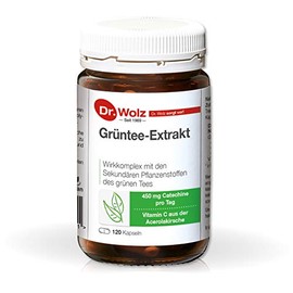 Grüntee-Extrakt von Dr. Wolz, 450mg Catechine aus grünem Tee, mit natürlichem Vitamin C aus der Acerolakirsche, 120 Kapseln
