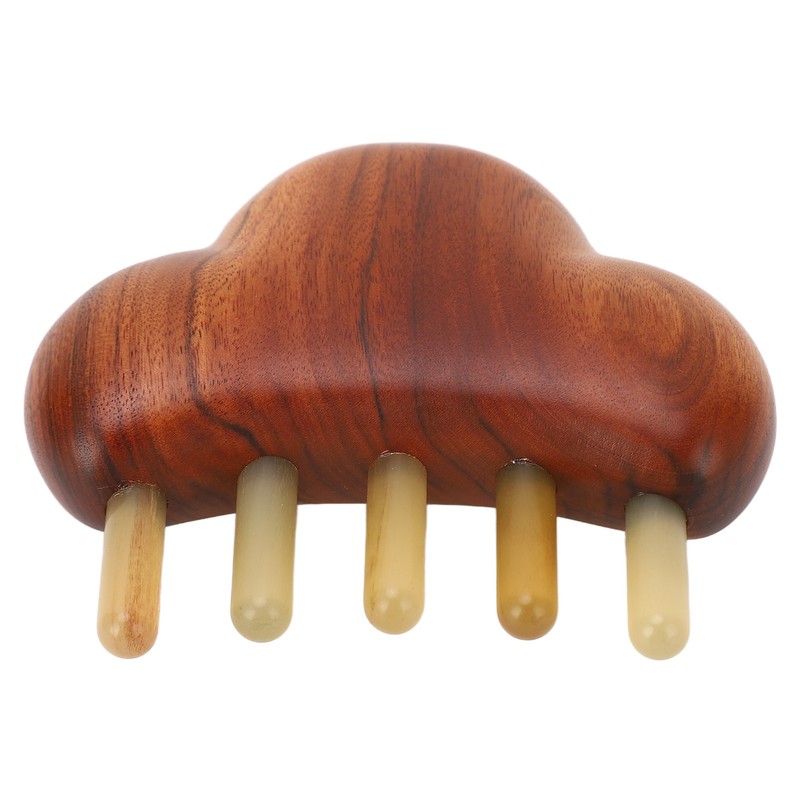2Pcs Meridians Comb 5 Tooth Portable Sandalwood Rosewood for Head