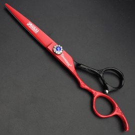 AXEMOORE Porfessional Left-Handed Hair Cutting Scissors 6 Inch Stainless Steel Hair Scissors Sharp Scissors for Hair Cutting Good for Hairdressers, Men, Women and Children (2-Piece Set-B)