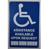 Assistance Available Upon Request with Phone Number Sign (Blue,Aluminium, 9x14)-The
