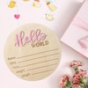 Baby Announcement Sign - 5.9 Inch Wooden Hello World Newborn