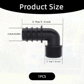 Water Butt Connector Kit, Water Butt Connector Adapter Tank Fitting, Straight 90 Outlet Pipe Overflow Hosetail Elbow, Join Two Water Tanks Black Elbow Hosetail Tool, For Rain Barrel, Water Storage Tan