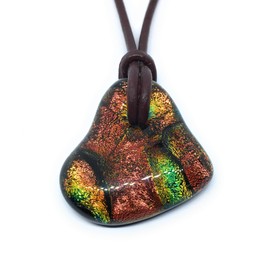 Heart Pendant, Glass Pendant, Dichroic Glass Pendant, Handmade Glass Pendant, Rainbow Pendant, Multicoloured Pendant, Mosaic Pendant - 3cm x 2.5cm