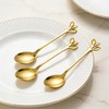 10-Piece Gold Leaf Espresso Spoons, 4.7" Stainless Steel