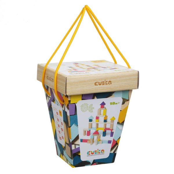 Cubika Cubika-15184Construction 100 Blocks 1 Wooden Building Toy, Multicolor (Levenya