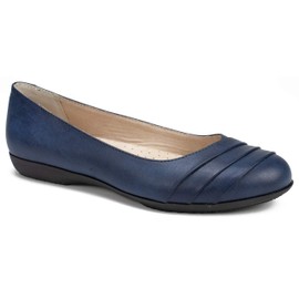 CLIFFS BY WHITE MOUNTAIN Women's Shoes Clara Ballet Flat, Navy/Burnished/Smooth, 7 W
