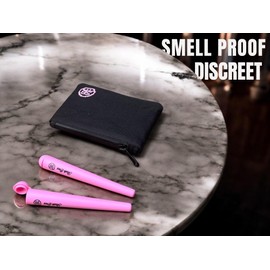 Stash Bros Pocket Smell Proof Bag & 2 Airtight Storage Tubes - Smell Proof Container & More Accessories Pink