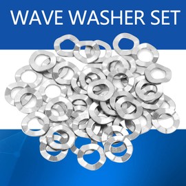 Wave Washer Stainless Steel Wave Spring Washers Lock Tools M3, M4, M5, M6, M8, M10, M12, M14, M16,M20for Domestic Commercial Appliances (M6(50PCS))
