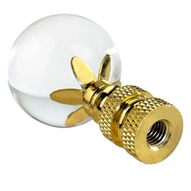 Royal Designs, Inc. Clear K9 Crystal Ball Finial for Lamp Shade (Large), Polished Brass - Pack of 1