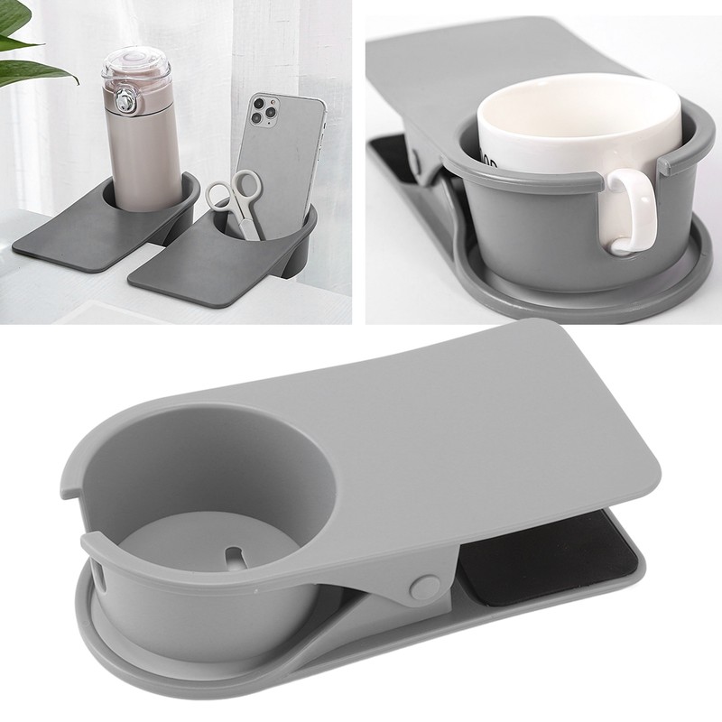 Cup Holder Clip Desk Side Glass Mug Bottle Clamp Stand