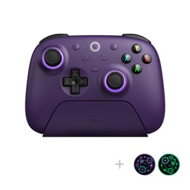 8Bitdo Ultimate 2 Wireless Gaming Controller with TMR Joysticks, Switchable Hall Effect/Tactile Triggers, 8Speed Wireless Tech, Charging Dock, RGB Fire Ring for PC & Android - Purper