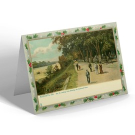 CHRISTMAS CARD - Vintage Georgia USA - Augusta. Bay St looking E. Savannah River