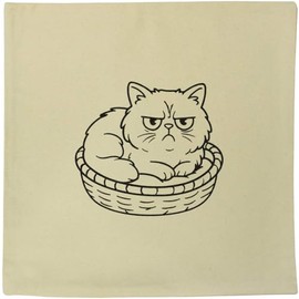 Azeeda 40cm x 40cm 'Grumpy Persian Cat' Canvas Cushion Cover (CV00045336)
