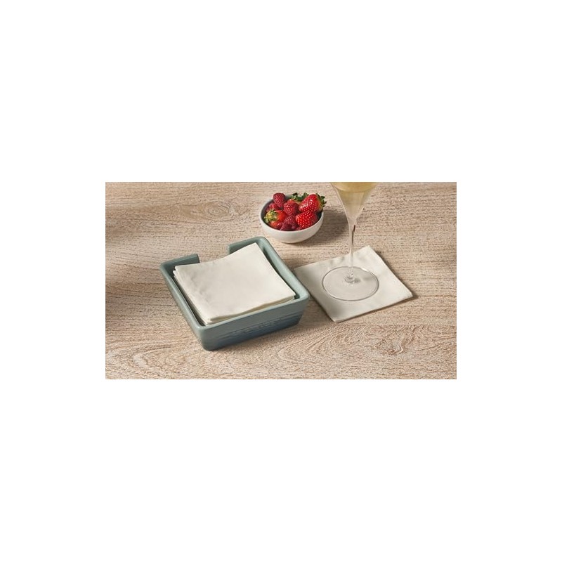 Le Creuset Stoneware Signature Cocktail Napkin Holder, 6 ", Sea