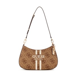 GUESS Noelle II Top Zip Shoulder Bag Latte Logo