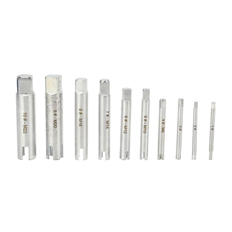 10 Pieces Tapping Extractor Set Hardened Alloy Steel Broken Screw