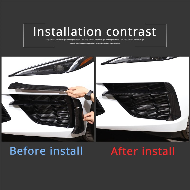cartiangous Fit For Corvette C8 20-up ABS Carbon Fiber Look