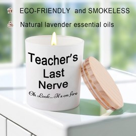 Teacher Gifts for Women Funny Unique Novelty Appreciation Gift for Christmas Lavender Scented Soy Candles