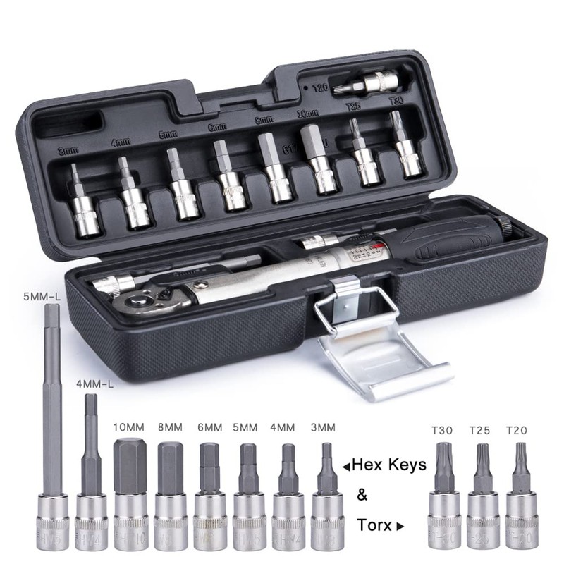 1/4'' Bike Torque Wrench Kit 2-24 NM Torque Fix Set