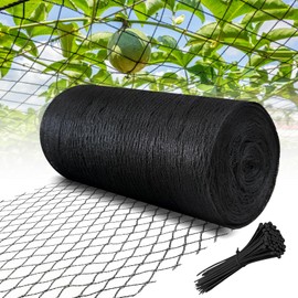 Bird Netting for Garden 7.5 x 100 FT Heavy Duty Black Garden Netting for Fruit Trees, Chicken Coop, Pond, Blueberry Bushes, Poultry & Deer Netting, HDPE Plant Protection Net Fence with Ties