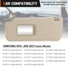 Left Driver Side Sun Visor for 2010-2023 Toyota 4Runner Beige
