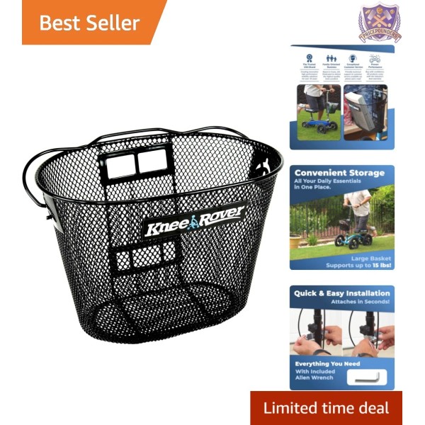 Unbranded Knee Scooter Basket Accessory with Handle Universal Bracket Fits