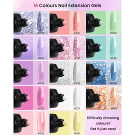phoenixy Poly Nail Gel Set, 14 Colours, Poly Extension Gel, Poly Extension Gel Set, Poly Nails Gel Set, Gift for Women