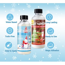 Air Dry Clay Glaze, Ultra Gloss and Matte Clay Varnish for Air Dry Clay/Polymer Clay, Varnish Prevents Clay Cracking, Scratches, and Wear, Polymer Clay Sealant Suitable for Clay Pottery (100ml+100ml)