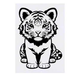 'Tiger Cub' Temporary Tattoo - Water Resistant, Skin-Safe, Non-Toxic Transfer (TO00068827)