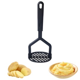 Nylon Potato Masher with Handle Potato Masher Food Crusher Non-Stick Function Head Potato Ideal for Mashing All Food Types with a Grip Handle for Comfortable Use(Black)