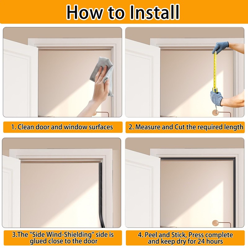 【New Upgrade】 Weather Stripping Door Seal, Silicone Door Weather Stripping