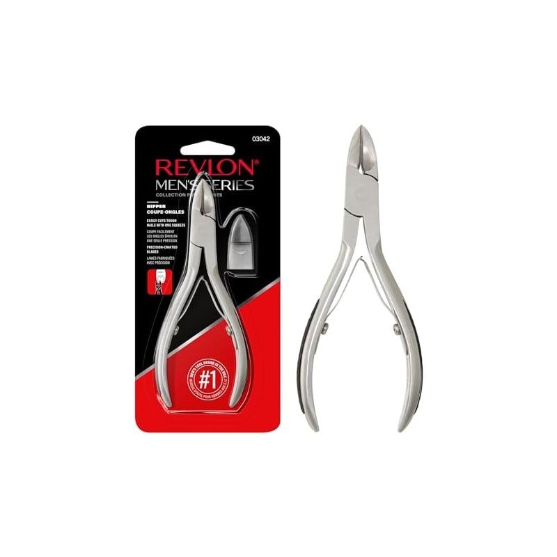 Revlon Alicate de Uñas para Hombres, Pinza para Cutículas, Plateado,
