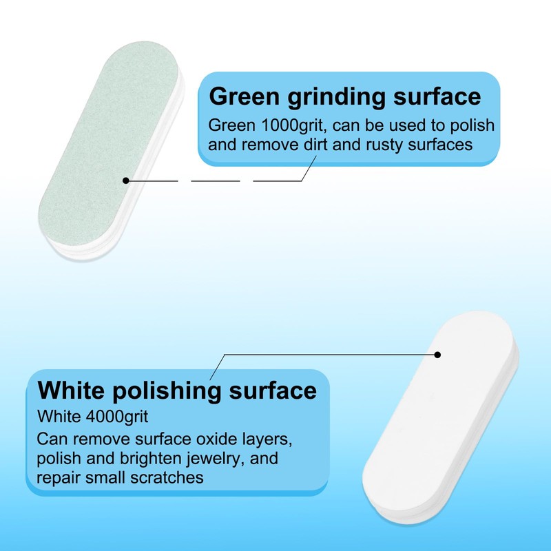 PATIKIL 2.2"x0.8" Silver Polishing Sticks, 20 Pack Double Sided Polishing