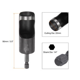 HARFINGTON 3pcs Leather Hollow Punch 1/4 Hex Shank for Drills, 22mm Dia Rotary Hole Punch for Thick Fabrics Leathercraft Working